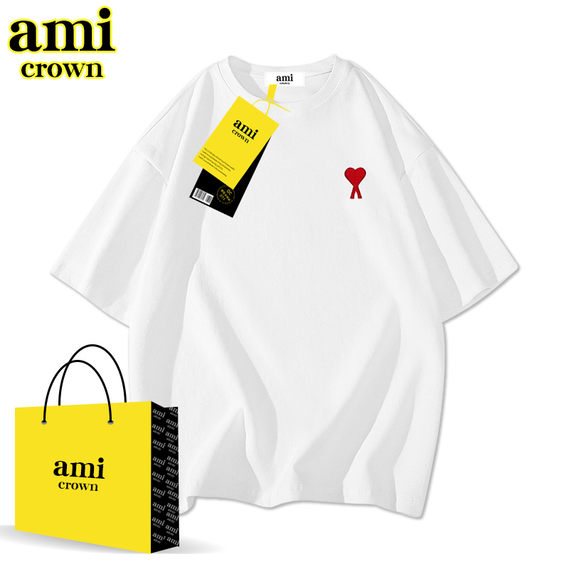 Ami Crown2025 New Short-Sleeved T-Shirt for Women in Summer, Loose-Fitting American-Style High-End Casual and Versatile Trendy Brand Top