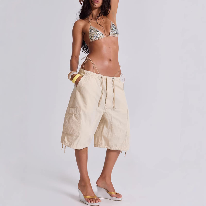 Workover Five-Inch Pants, Denim Shorts Loose-Fitting Workwear Five-Point Pants Denim Shorts