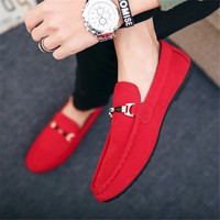 Men Shoes Black Blue Red Loafers Slip on Male Footwear Adult