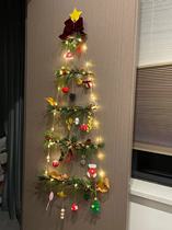 Wall Christmas tree glowing home living room wall hanging decoration Christmas rattan decorations pendant scene layout