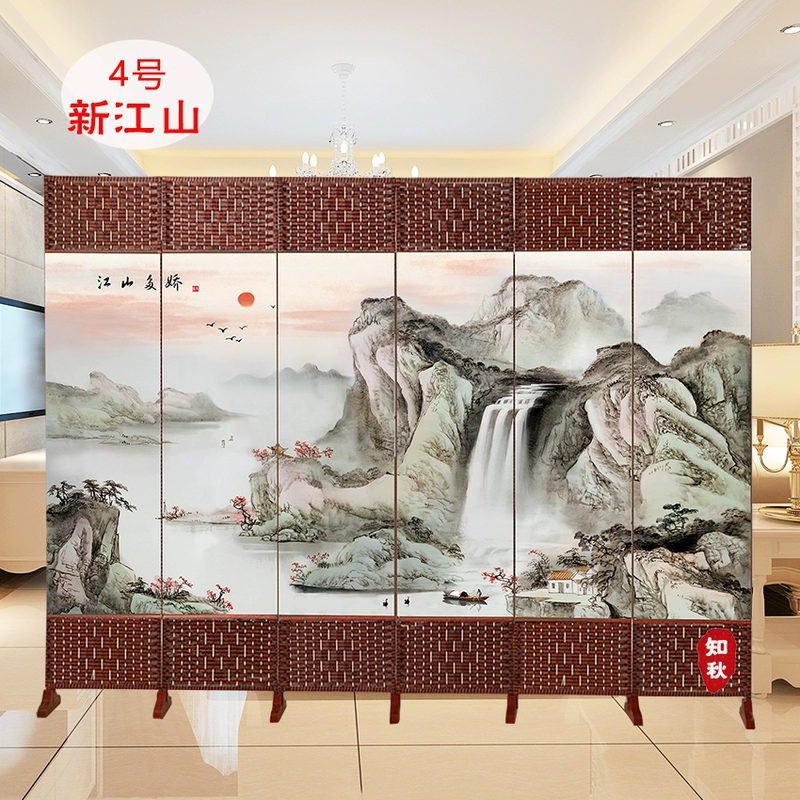 vách gỗ Vách ngăn Trung Quốc có thể di chuyển màn gấp gấp phòng khách chặn nền trang trí cửa vào phong cách cổ điển quốc gia mới tấm compact hpl dày 12mm vách ngăn phòng tắm nhựa