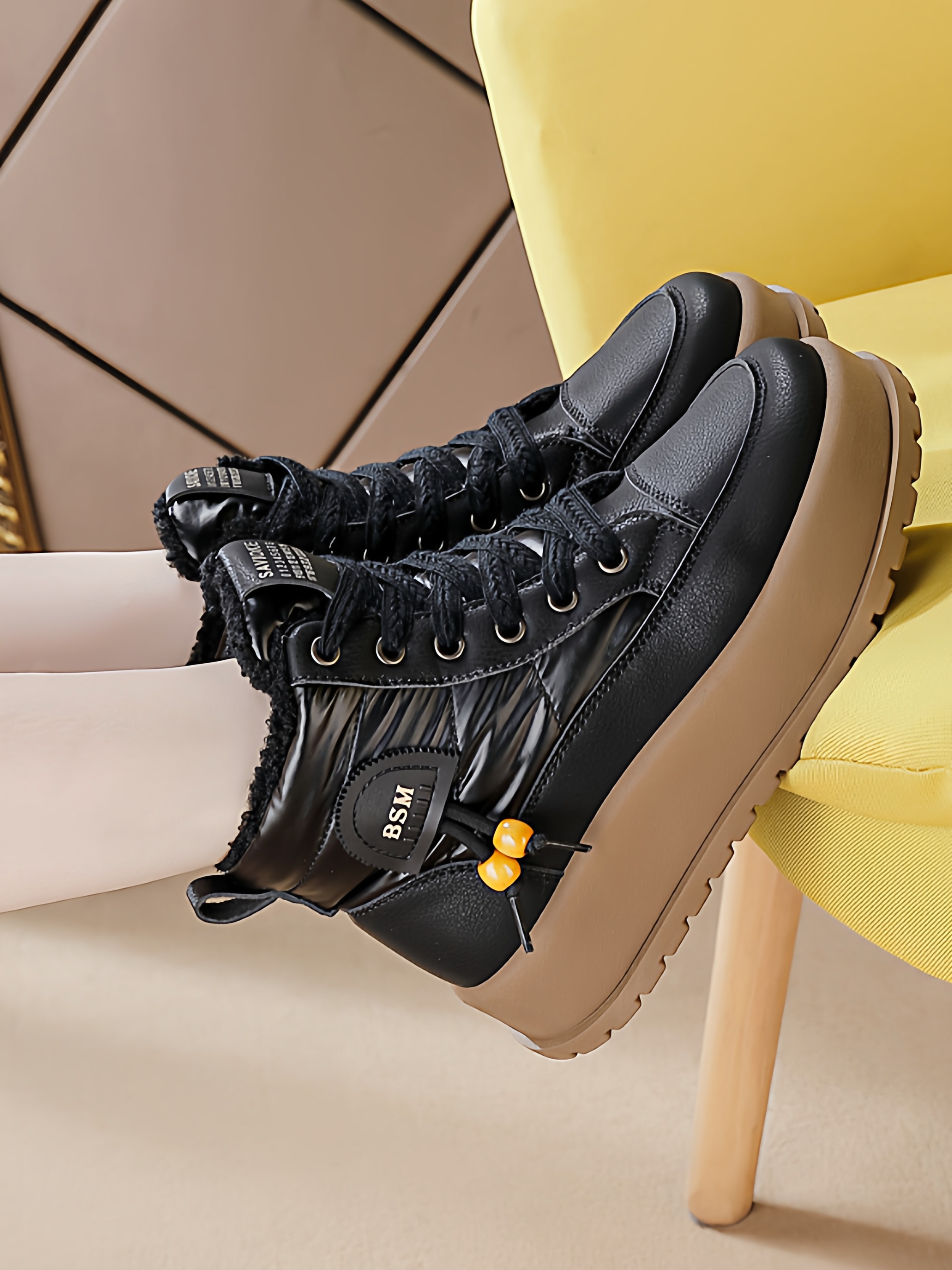 Thick-Soled Height-Increasing Lamb Wool Cotton Shoes for Women, 2025 Winter New Style, Non-Slip, Fleece-Lined, Warm Short Boots, Fashionable Snow Boots