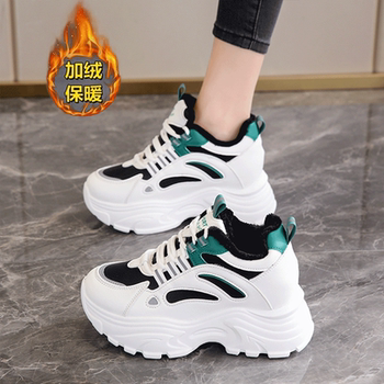 soft sole Height-Increasing Thick-Soled Dad Shoes for Women, Fleece-Lined, Versatile, Non-Slip, Warm, Double-Layered Cotton Shoes, Height-Increasing Shoes for Petite Women