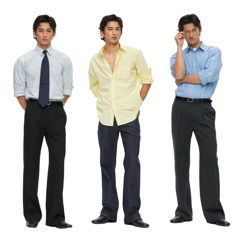 Laid Back Loom * 19 Regular Fit Slightly Dropped Shoulder Poplin Cotton Standard Long-Sleeve Shirt