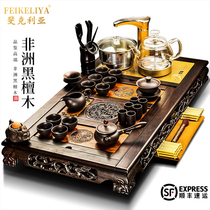 Fiklia Black Sandalwood Solid Wood Tea Tray Tea Set Suit Home Upscale Purple Sand Tea Cup Fully Automatic Integrated Tea Maker