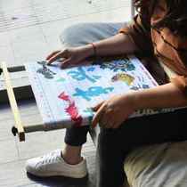 Wooden adjustable hand-held embroidery frame square embroidery frame embroidery tool cross-stitch clip-on medium frame