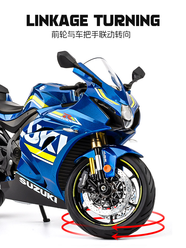 Extra Large 1:9 Suzuki Gsx1000R Motorcycle Toy Boy's Simulated Alloy Motorcycle Model Hand-Made Gift