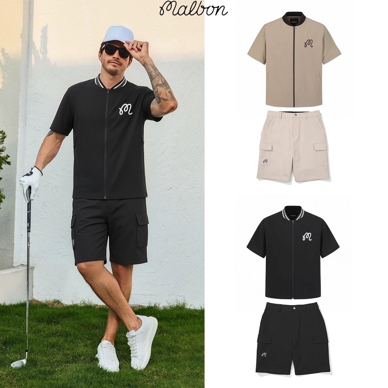 2026 Summer New Korean Malbon Golf Men's Sports Casual Suit Fashion Jacket Work Shorts 2026 Summer New Korean Malbon Golf Men's Sports Casual Suit Fashion Jacket Work Shorts