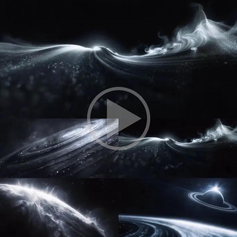 High-Definition 4K Universe Space Galaxy Planet Black Hole Travel through Future Technology Stunning Opening Video Footage