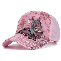 New Fashion Women's Cap Butterfly Flower Pendant Baseball Ca