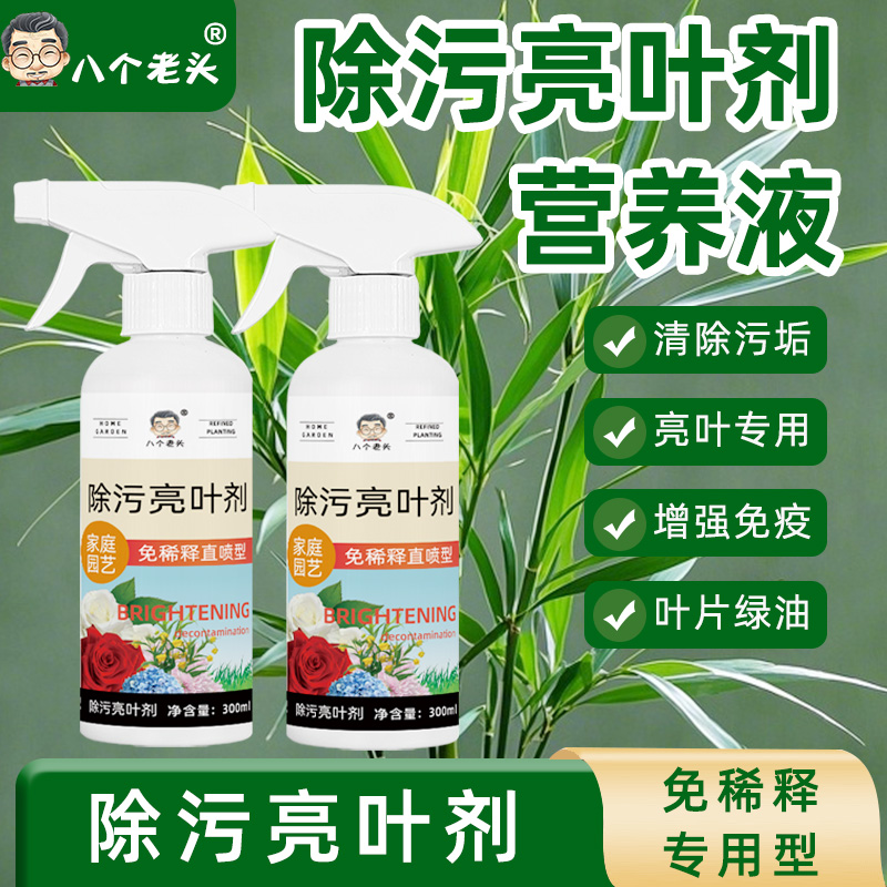 八个老头花卉除污剂一喷净植物叶面光亮清洁洗剂旗免稀释叶面肥料