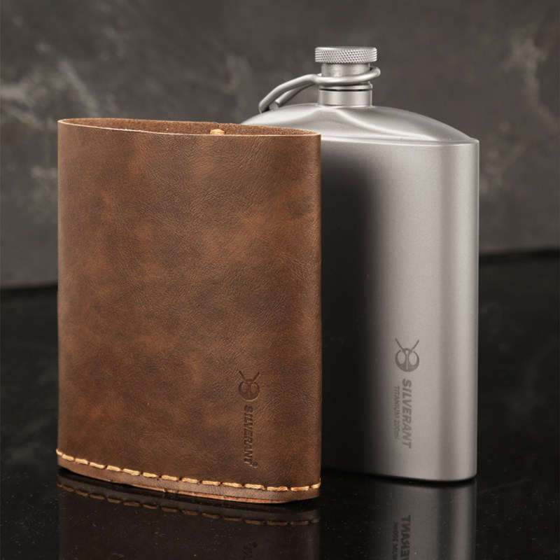 Silver ant pure titanium wine pot handy carry-on wine bottle ultra light outdoor tourist titanium alloy 42 and half catty fit lettering-Taobao