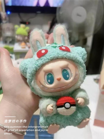 泡泡玛特二代拉布布衣服排队坐坐派对labubu娃衣盲盒针织套装服饰