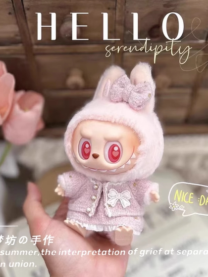 拉布布衣服发箍labubu裙子可口可乐夏天坐坐派对娃衣坐姿婚纱服饰