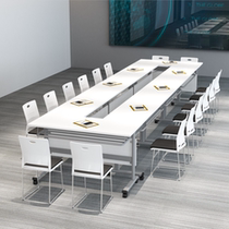 Folding conference table removable and spliced multifunctional tutoring class training table and chair combination long study desk