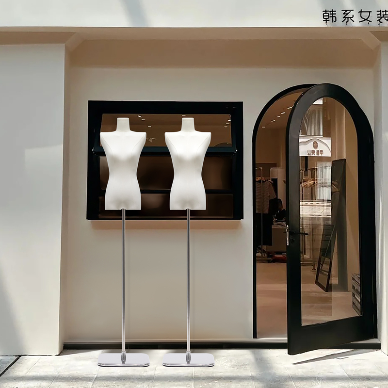 Women's Clothing Store Mannequin Props Flat Shoulder Right Angle Shoulder Small Bust Mannequin Half-Body Window Display Display Stand Full Body Women's Clothing Store Mannequin Props Flat Shoulder Right Angle Shoulder Small Bust Mannequin Half-Body Window Display Display Stand Full Body