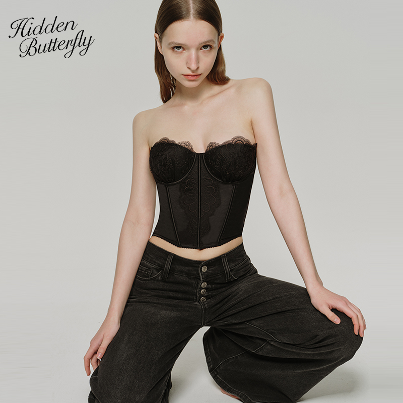 Hidden Butterlfy Delicate Satin Versatile Molded Cup Fishbone Bra Hb Lingerie Bra Reverse Encounter