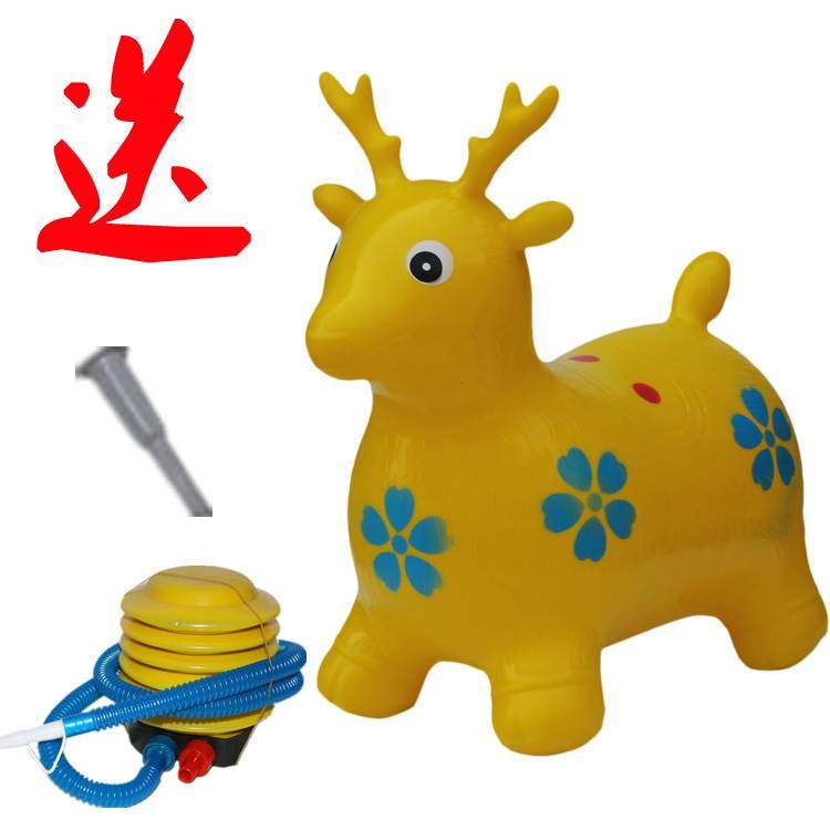 Rubber riding toys inflatable jumping deer children Pima thickening and large baby children's music trojan