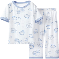 Yings childrens pajamas boys home clothes summer thin short-sleeved childrens modal air-conditioned clothes big childrens home clothes