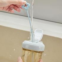 Portable macaron colored straw brush bottle cleaning brush slender straw washing straw anti-fouling silicone small brush straw cup brush