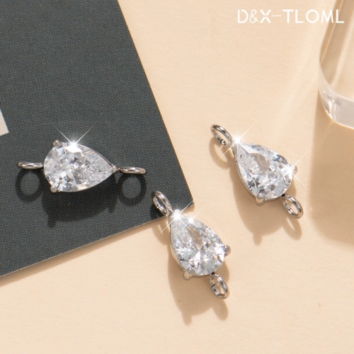 Аксессуар из нержавеющей стали, бриллиантовая подвеска с цирконом в форме капли, золото 750 пробы