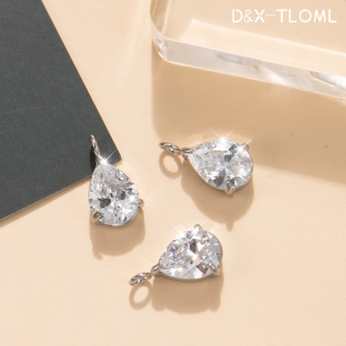 Аксессуар из нержавеющей стали, бриллиантовая подвеска с цирконом в форме капли, золото 750 пробы