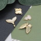 Натуральный аксессуар, подвеска ручной работы, микроинкрустация, четырехлистный клевер