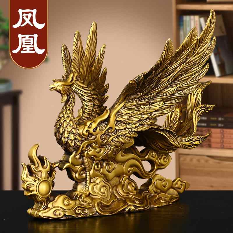 極上品☆純銅 鳳凰置物 火鳳凰 装飾品 風水細工