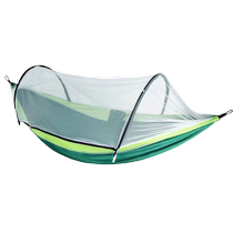 Coratu hamac anti-moustique à ouverture rapide automatique extérieur anti-renversement double avec pare-soleil moustiquaire et balançoire portable imperméable