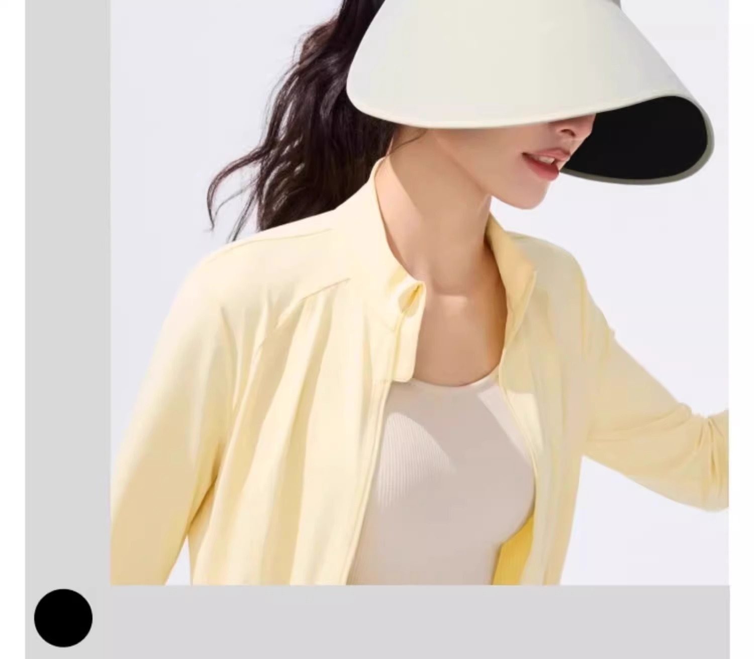 蕉下 灯罩式全脸遮阳帽 漫暮黑 UL712 大帽檐 可折叠 蛋卷空顶透气 防紫外线UPF50+ 