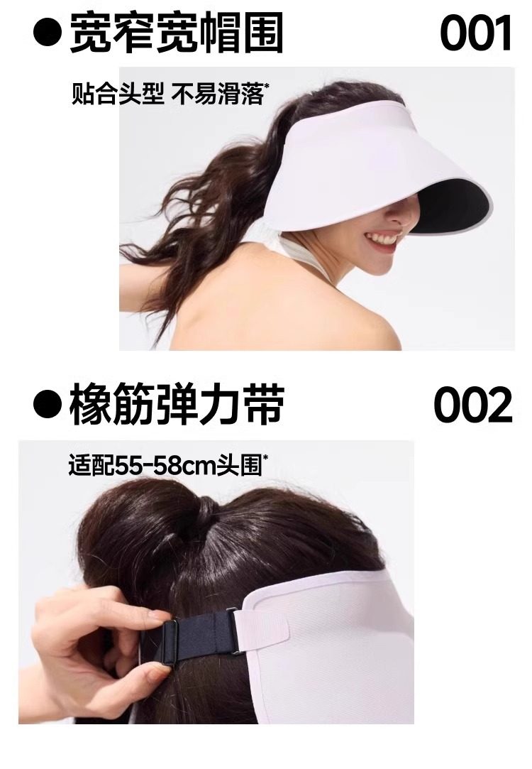 蕉下 灯罩式全脸遮阳帽 漫暮黑 UL712 大帽檐 可折叠 蛋卷空顶透气 防紫外线UPF50+ 
