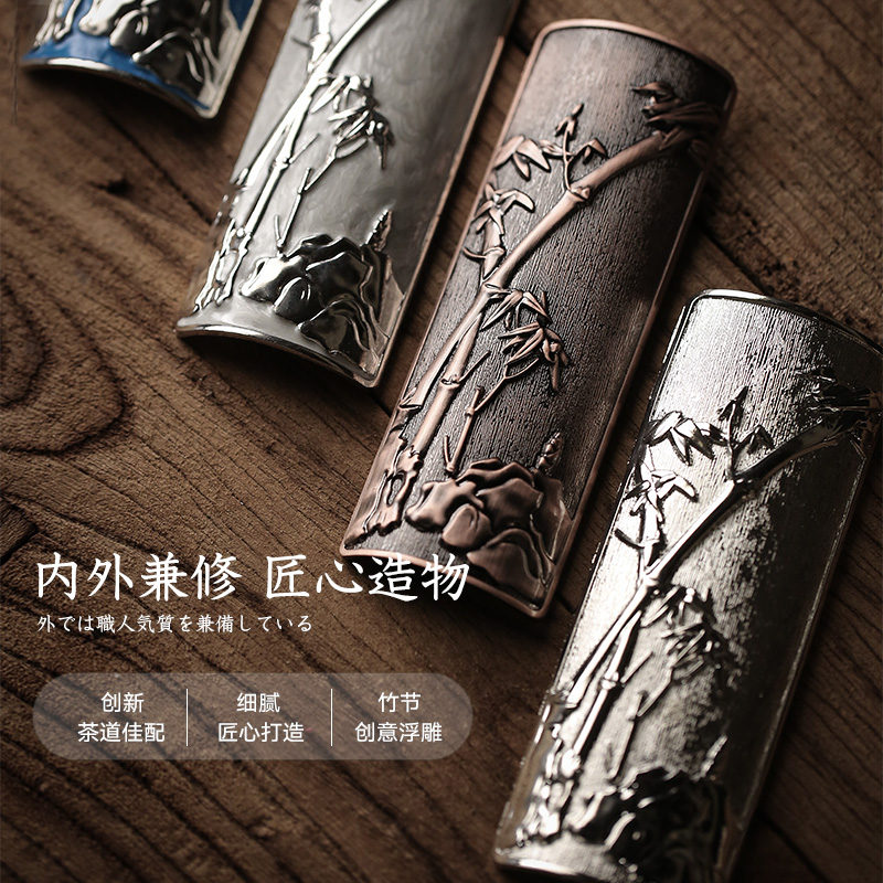 Calvin art or copper metal tea it suit teaspoon of tea spoon, enjoy tea holder ChaBo three - piece tea kungfu tea accessories