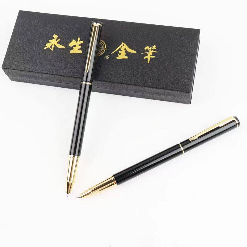 Yongsheng Bent Nib Art Fountain Pen for Adults Men Calligraphy Practice Pen 0.7 Small Bent Nib Student Use 0.38 Extra Fine Straight Nib Thick and Thin Nib Hard Pen for Writing Artistic Signatures Ink Ink Cartridge Metal Fountain Pen