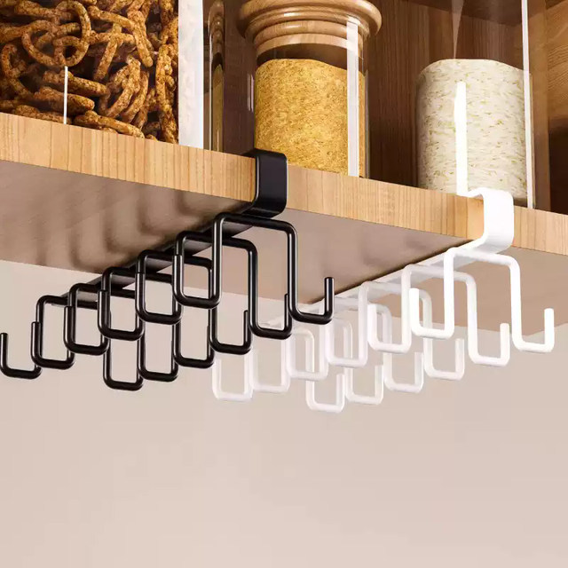 Storage drain cabinet hanger cup holder saves space