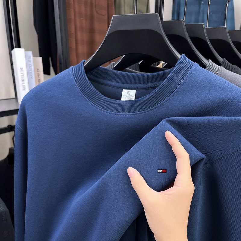 Special Offer: Authentic American Tommy Pure Cotton Sweatshirt for Men, Autumn and Winter Fleece-Lined Pullover T-Shirt, Casual Crew Neck Base Shirt Special Offer: Authentic American Tommy Pure Cotton Sweatshirt for Men, Autumn and Winter Fleece-Lined Pullover T-Shirt, Casual Crew Neck Base Shirt