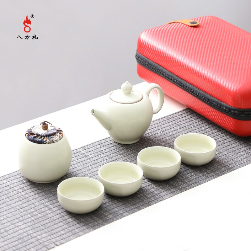 八方礼 粉青好运连连6入茶具