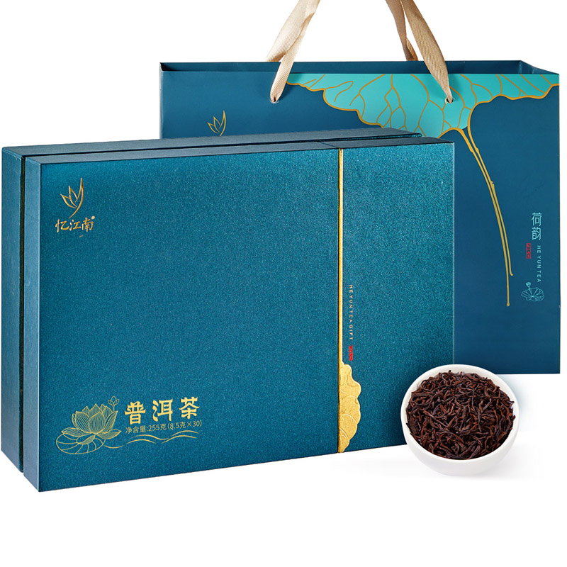 忆江南255g荷韵普洱礼盒 云南熟普一级255g散茶纯料茶叶礼盒装送礼长辈客户