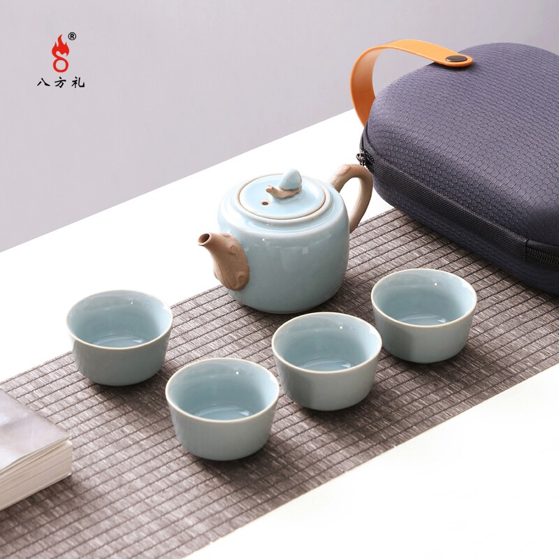 八方礼 慢舞人生茶具5入（梅子青）