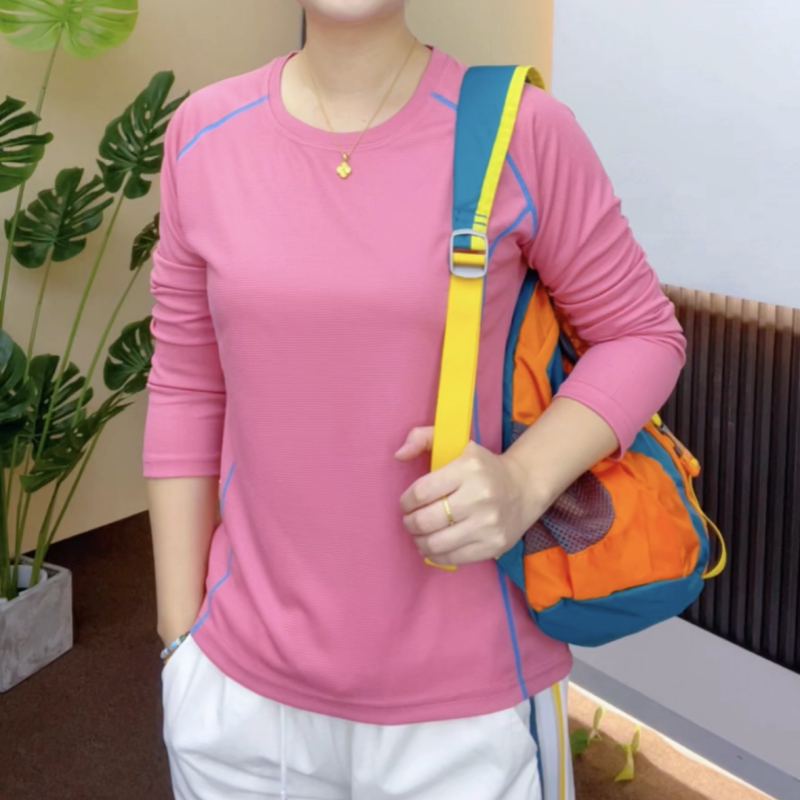 Sports Tops for Women, Long-Sleeved, Autum Thin, Casual, Loose-Fitting Sports T-Shirts for Couples, Quick-Drying, Breathable, Fitness and Running Clothes