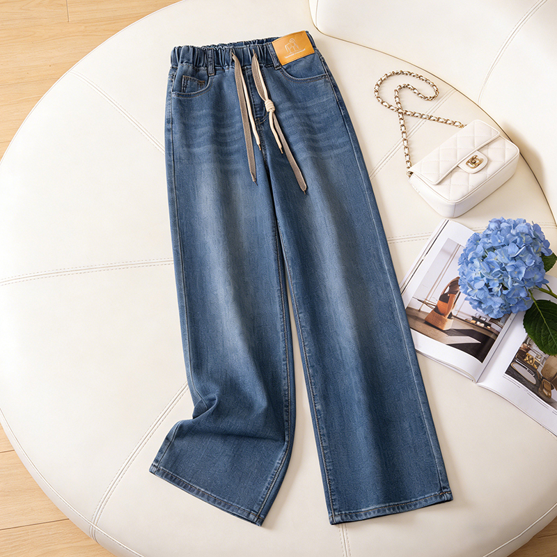 Summer Thin Straight-Leg Jeans for Women 2026 New High-Waisted Slimming Retro Loose Plus-Size Casual Wide-Leg Pants Summer Thin Straight-Leg Jeans for Women 2026 New High-Waisted Slimming Retro Loose Plus-Size Casual Wide-Leg Pants
