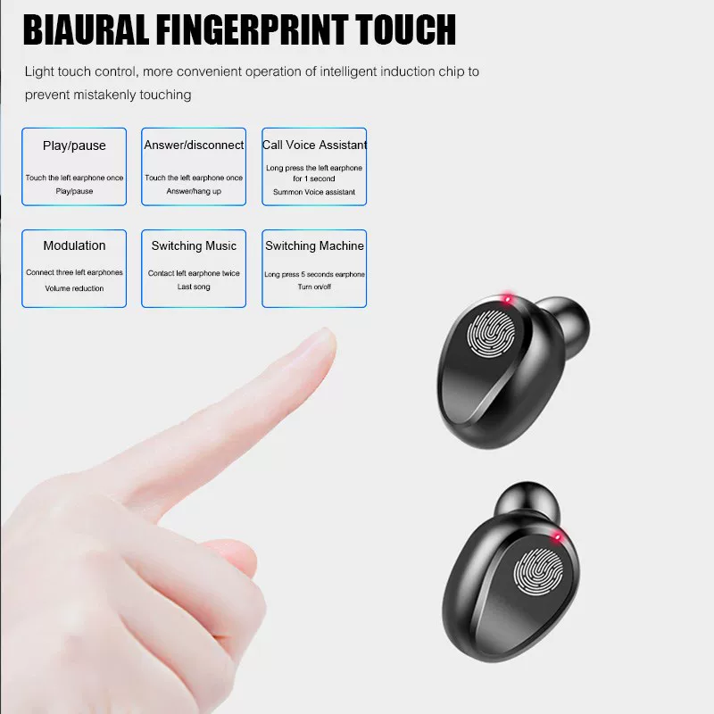 Bluetooth наушники PE MZ OX Wireless Earphone Bluetooth v5.0 F9 TW S
