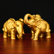 Pure copper elephant ornaments a pair of copper elephants to attract wealth living room entrance hall water-absorbing elephants extra-large copper elephant crafts