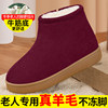 Women's Winter Cotton Shoes with Fleece Lining, Thickened Wool, Traditional Cotton Slippers for Middle-Aged and Elderly, Genuine Grandma Style, Men's Warm Shoes for the Elderly