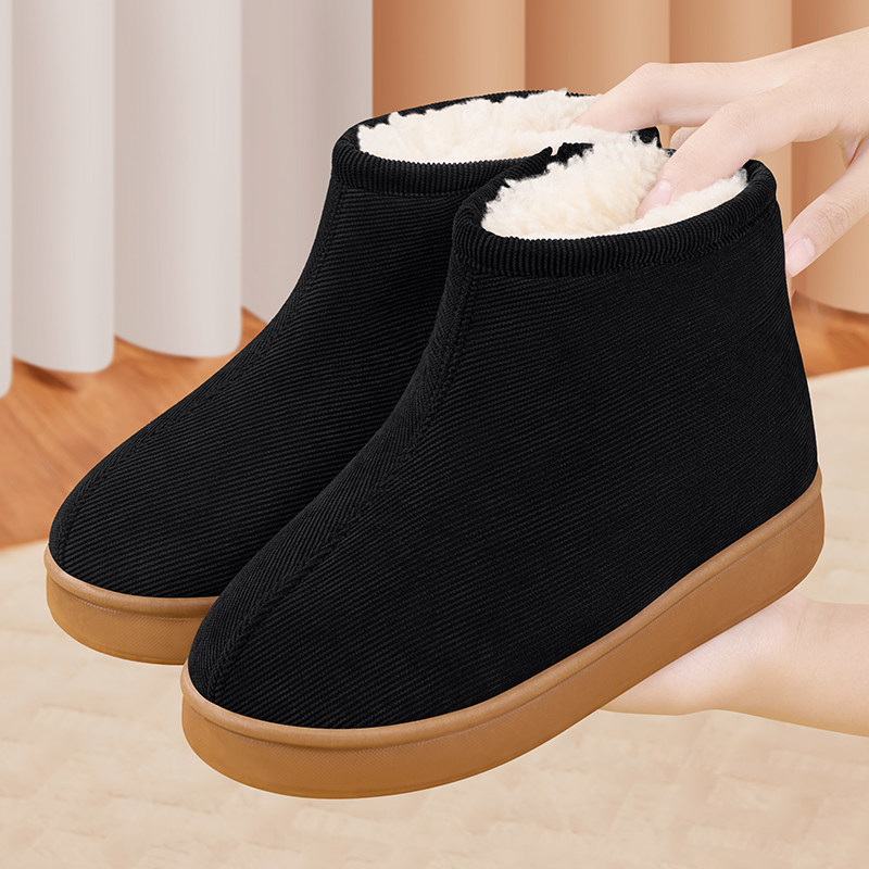 Women's Winter Cotton Shoes with Fleece Lining, Thickened Wool, Traditional Cotton Slippers for Middle-Aged and Elderly, Genuine Grandma Style, Men's Warm Shoes for the Elderly
