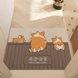 Симпатичный коврик для входа в мультфильм с грязью за дверью коврик.