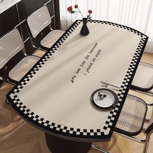 Американский овальный коврик для стола, водонепроницаемый и маслостойкий, не требующий стирки, теплоизоляционный, складная скатерть, кожаный коврик для дома, гостиной, журнального столика