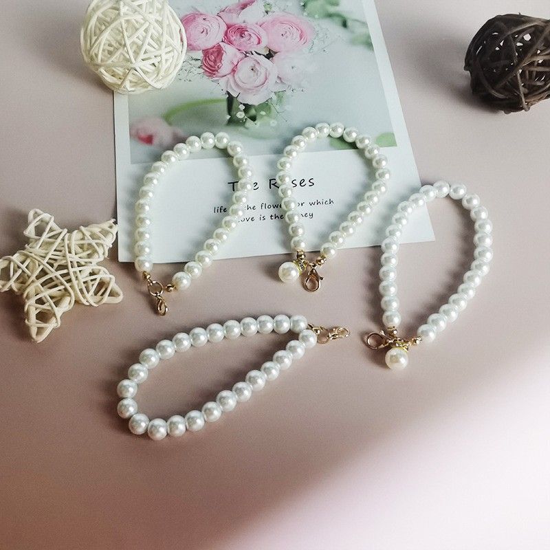 Pearl Hanging Chain DIY Pearl Flower Crochet Doll Keychain Mobile Phone Bag Hollow Ball Pendant Rope Chain