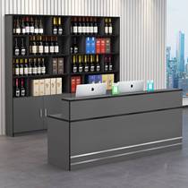 Modern simple corner bar cabinet wine cabinet integrated small front counter cashier commercial shop floor cabinet set