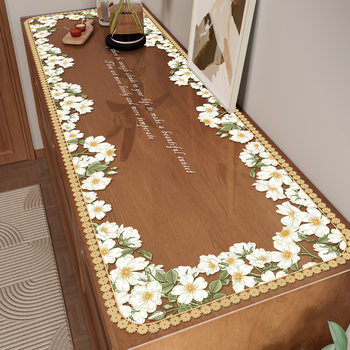 American transparent soft glass side cabinet table mat waterproof and oil-proof pvc tv cabinet table mat household dustproof table cloth American transparent soft glass side cabinet table mat waterproof and oil-proof pvc tv cabinet table mat household dustproof table cloth
