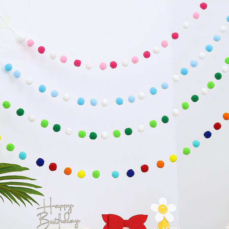 Gross Ball Pull Flag Birthday Party Festival Dress Dress Arrangement Items Photo Props Children Background Wall Nets Red Lakflowers-Taobao